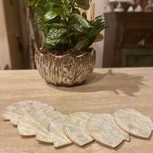 Leaf-Shaped Nautical Coasters Set of 6